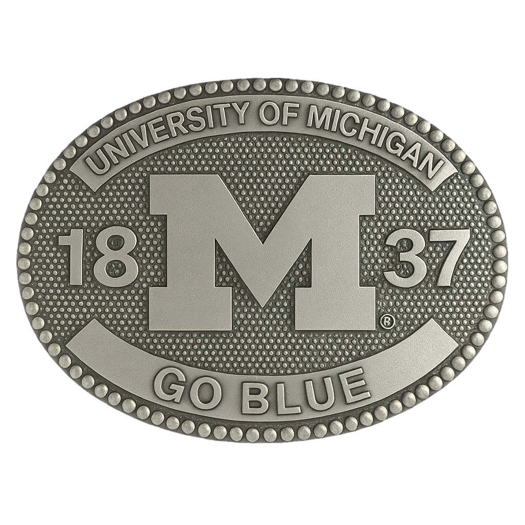 University of Michigan Belt Buckle Varsity Buckle Co. University of Michigan Belt Buckle Varsity Buckle Co.