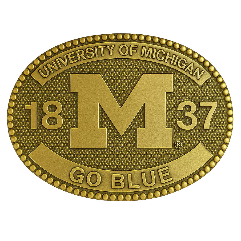 University of Michigan Belt Buckle Varsity Buckle Co. University of Michigan Belt Buckle Varsity Buckle Co.