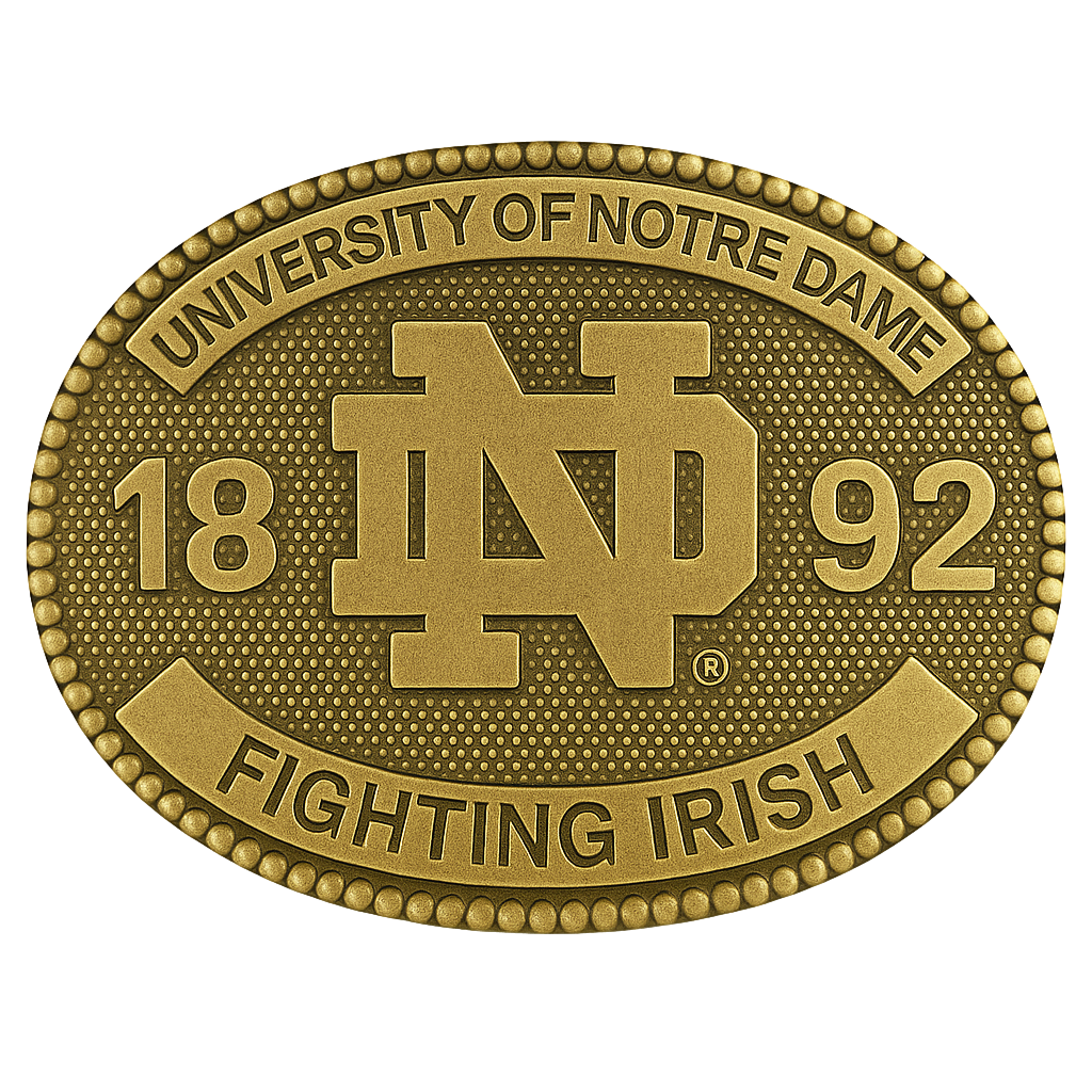 University of Notre Dame Belt Buckle Varsity Buckle Co. University of Notre Dame Belt Buckle Varsity Buckle Co.